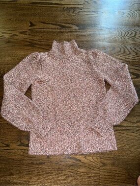 womens/juniors Marled Pink & Cream Marled Turtleneck Sweater size xs